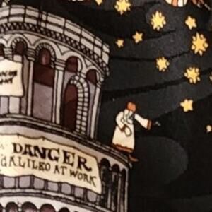 Florence K $90 Starry Night Italy Galileo‎ Leaning Tower Florentine Museum Silk